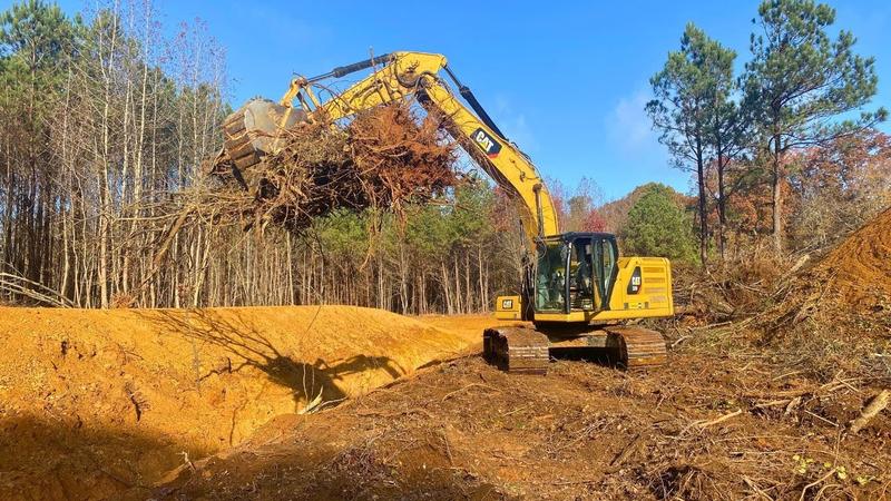Cleared ground on an Arkansas land clearing project