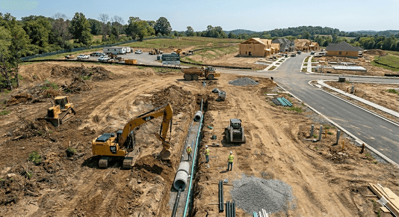 Graded commercial site pad in Arkansas