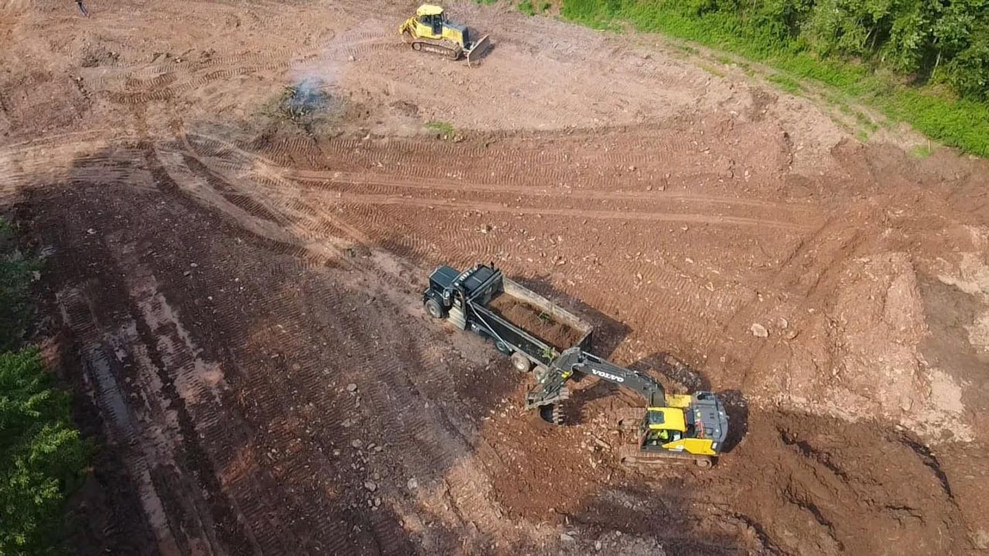 Dirt work in progress on an Arkansas site development project