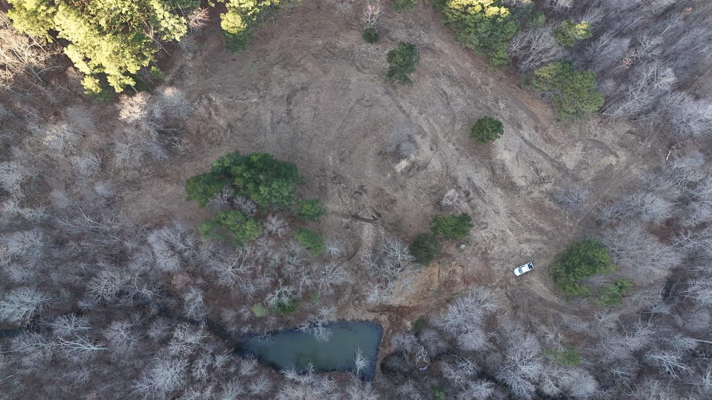Aerial view of a completed Brice Contracting land clearing project