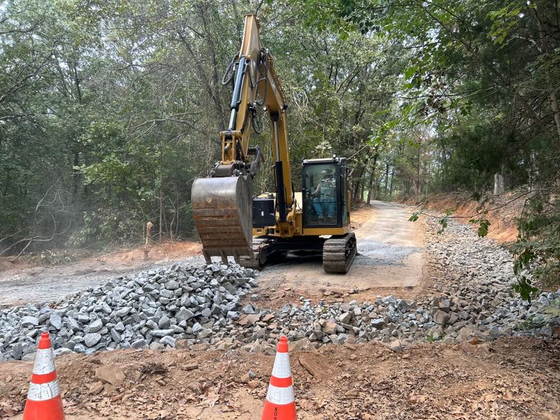 Drainage work on an Arkansas site development project